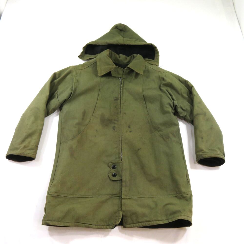 Military Cold Weather Parka, Canvas, Green Wool Liner, Sz L-XL? 60s-70s NVR DDA?